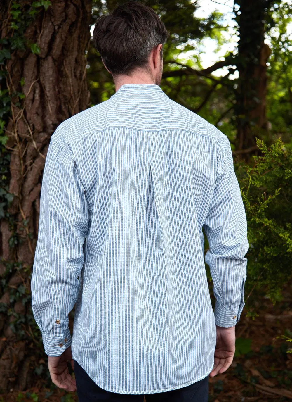 Beige grandfather stripe shirt